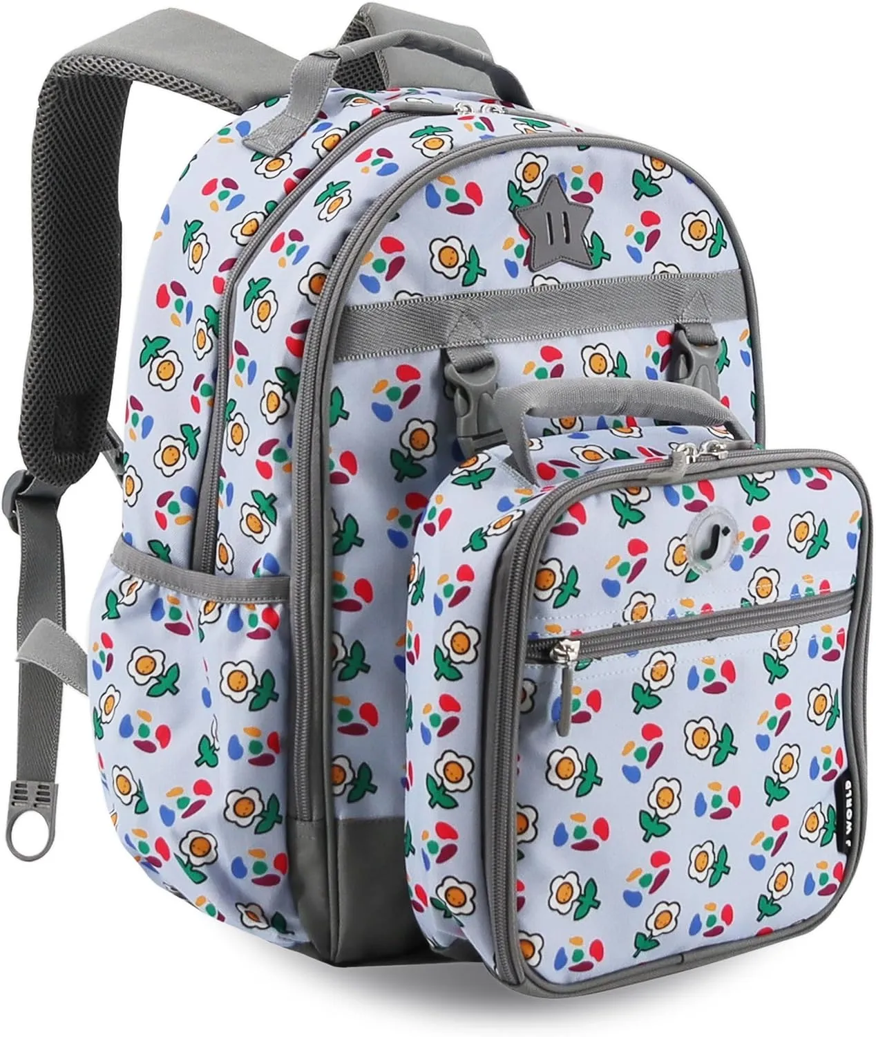 J World New York Unisex Kid's Duet Backpack with Lunch Bag Set, Every Daisy, One Size