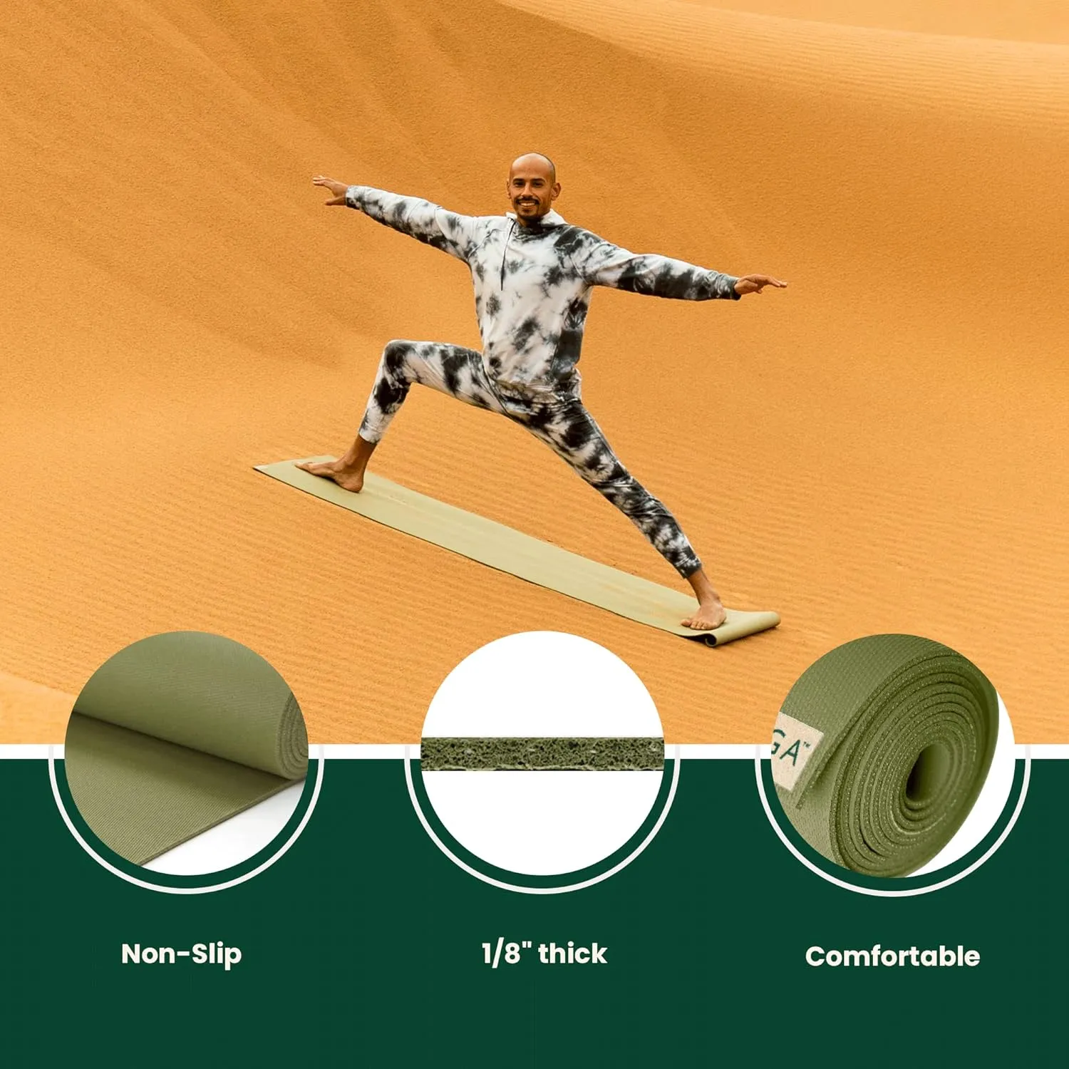 JadeYoga Travel Yoga Mat - Packable, Lightweight, and Portable Yoga Mat - Non-Slip Natural Rubber Mat for Women & Men - Great for Yoga, Home, Gym, Pilates, Fitness, and Stretching