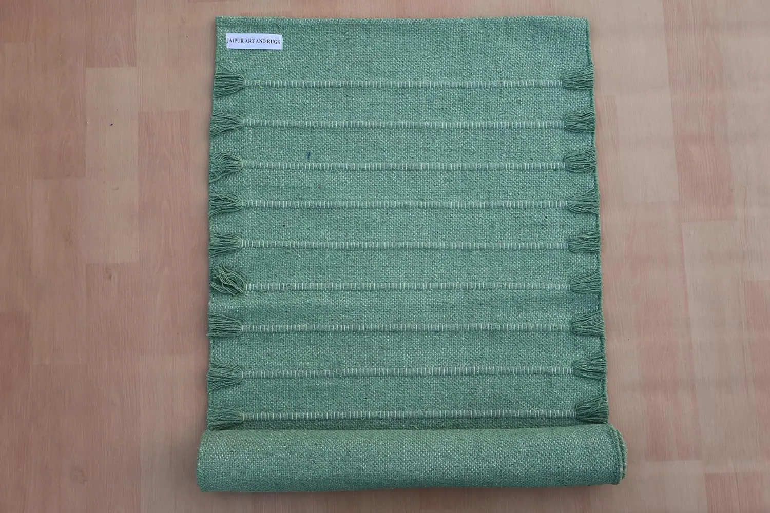 Jaipur art & Rugs Organic Cotton Yoga Mat - Eco-Friendly Hand-Woven Rug - Non Slip & Thick (24”x72”x5mm) for Everyday Fitness at Home - Comfortable Extra-Long