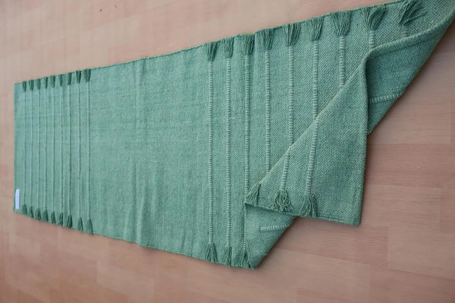 Jaipur art & Rugs Organic Cotton Yoga Mat - Eco-Friendly Hand-Woven Rug - Non Slip & Thick (24”x72”x5mm) for Everyday Fitness at Home - Comfortable Extra-Long