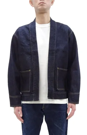 Japan Blue Jeans Denim Jacket Men's Casual Japanese Kimono-Style Haori Lightweight Outerwear JBOT1319 Indigo