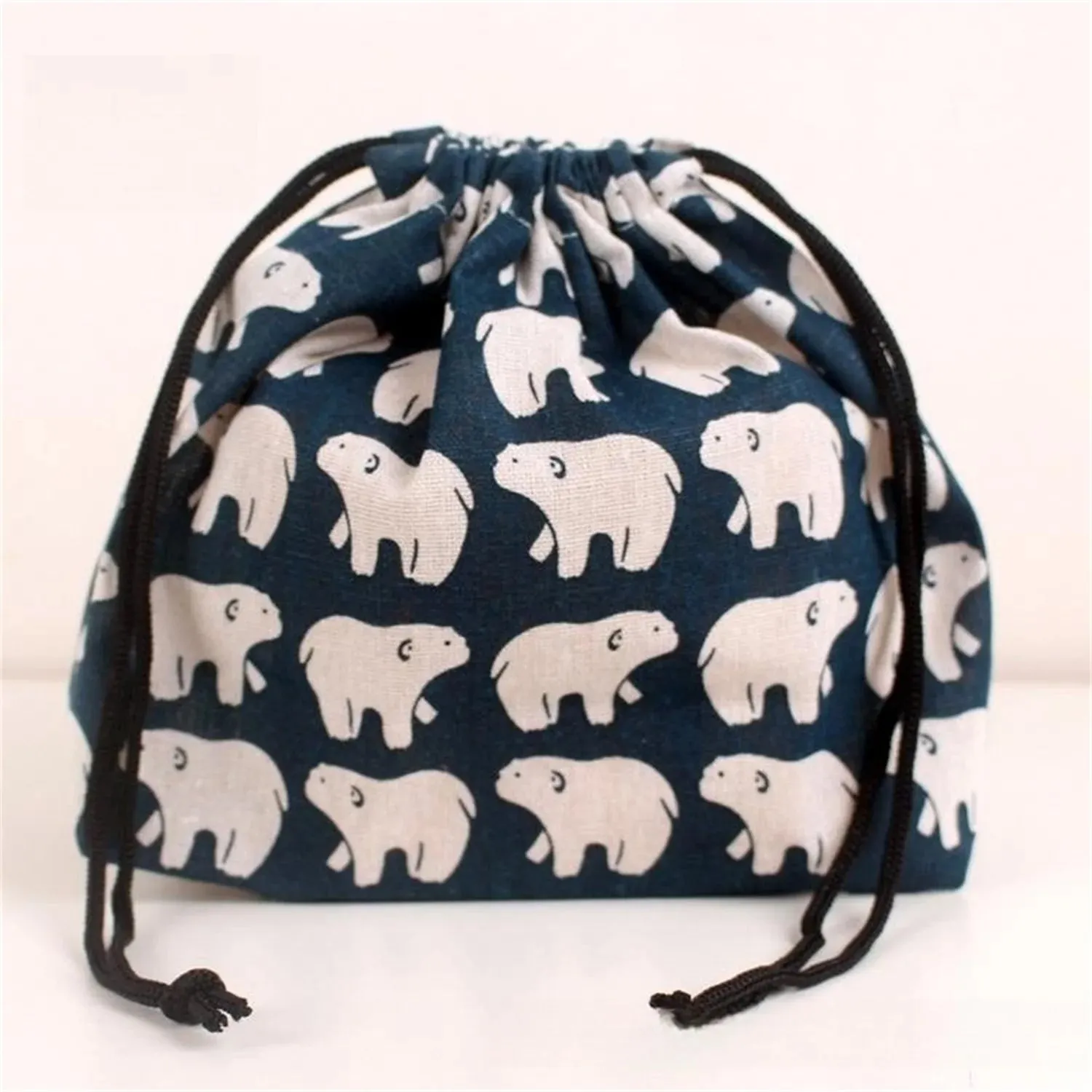 Japanese Style Drawstring Lunch Box Storage Bag – Portable and Fashionable Tote