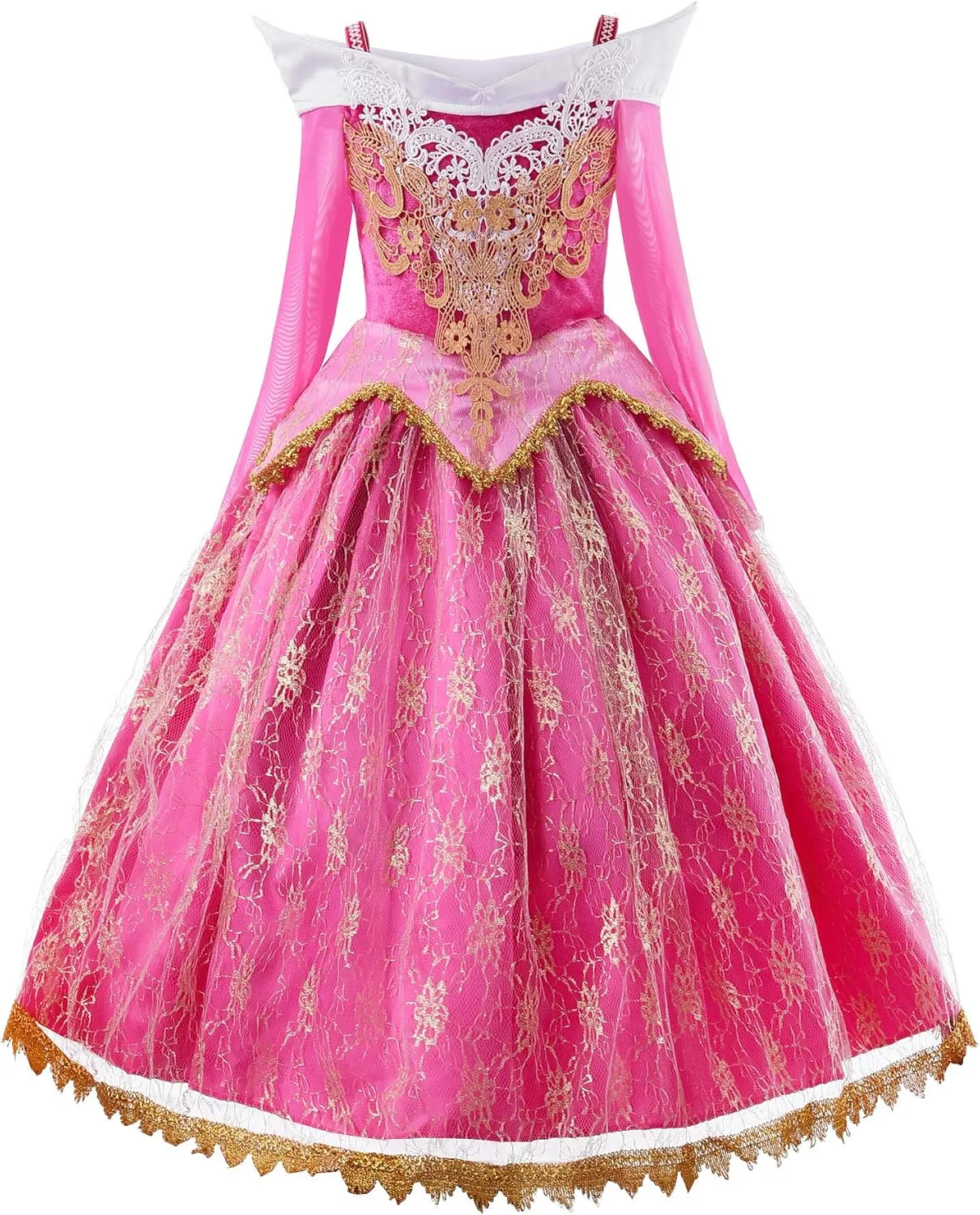 JerrisApparel Girls Pink Princess Costume Halloween Cosplay Party Dress up