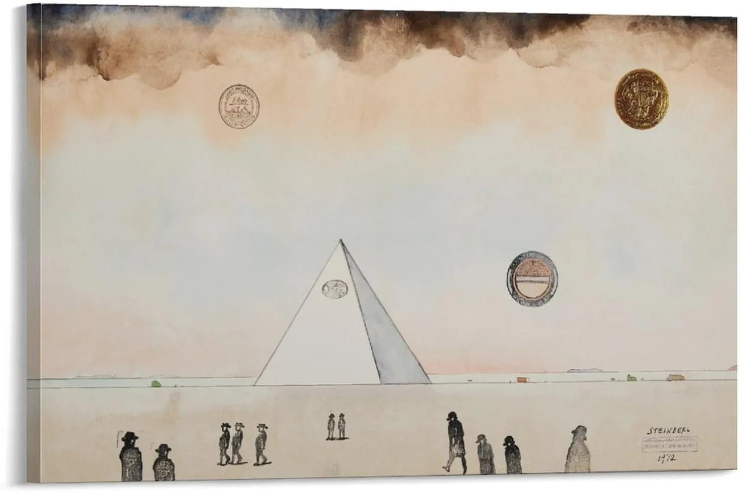 JIANPIN Saul Steinberg Untitled Canvas Printing Famous Paintings, Wall Art Posters, Decorative Hangi Canvas Wall Art Prints Poster Gifts Photo Picture Painting Posters Room Decor Home Decorative 16x24