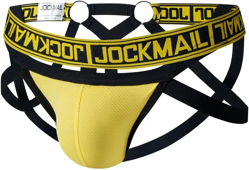 JOCKMAIL Mesh Breathable Jockstrap Athletic Supporters for Men Jock Strap Male Underwear