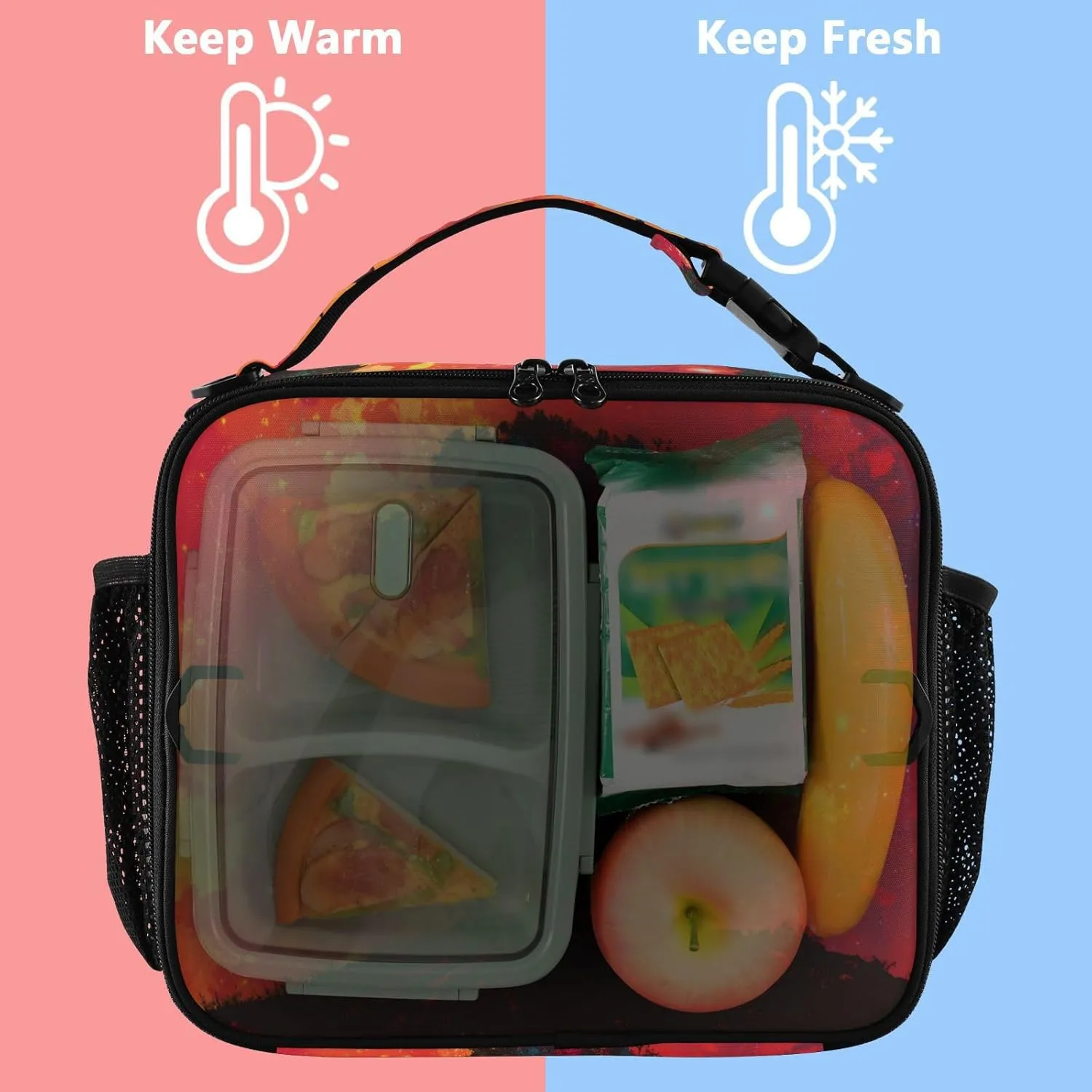 Joisal Tree Eddy Red Lunch Bag Women Insulated, Lunch Box for Men for Nurse Teacher Daycare
