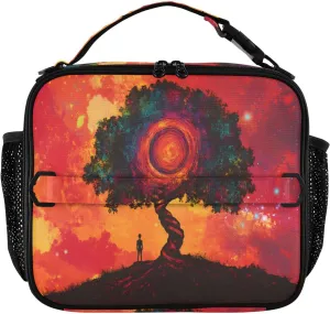 Joisal Tree Eddy Red Lunch Bag Women Insulated, Lunch Box for Men for Nurse Teacher Daycare
