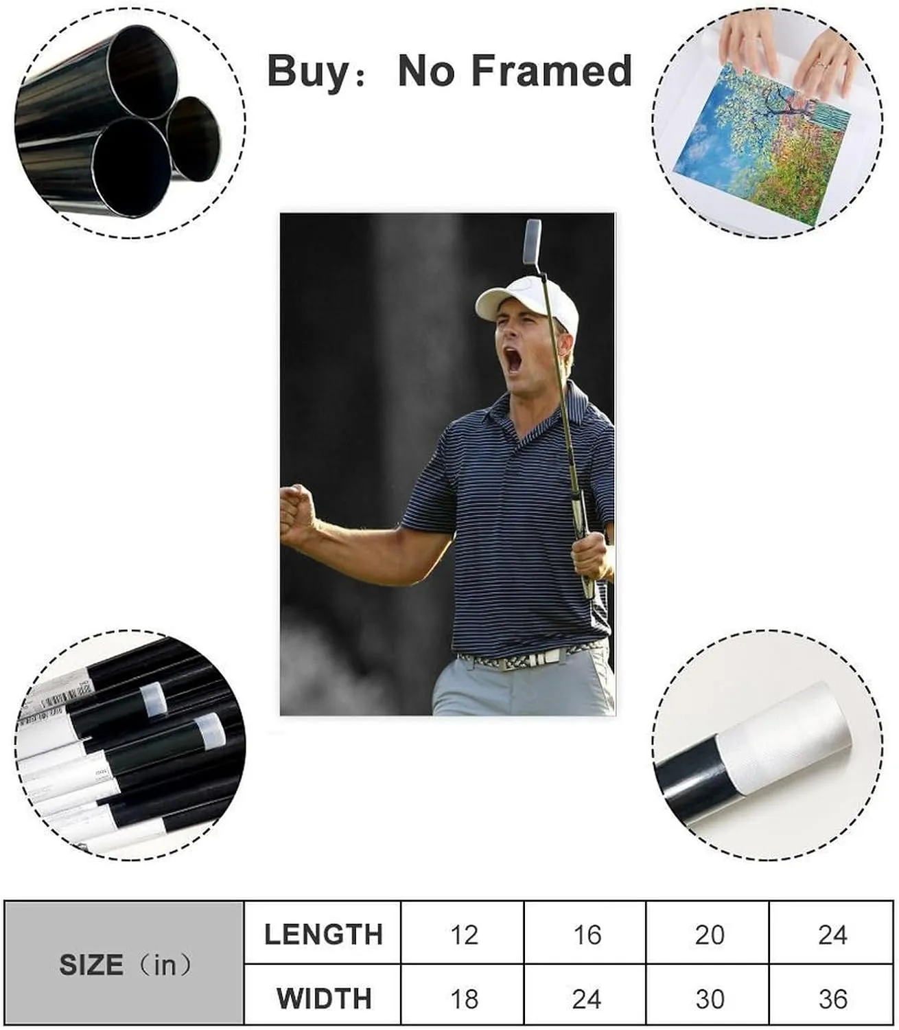 Jordan Spieth Golf Poster25 Canvas Poster Bedroom Decor Sports Landscape Office Room Decor Gift Unframe:20x30inch(50x75cm)