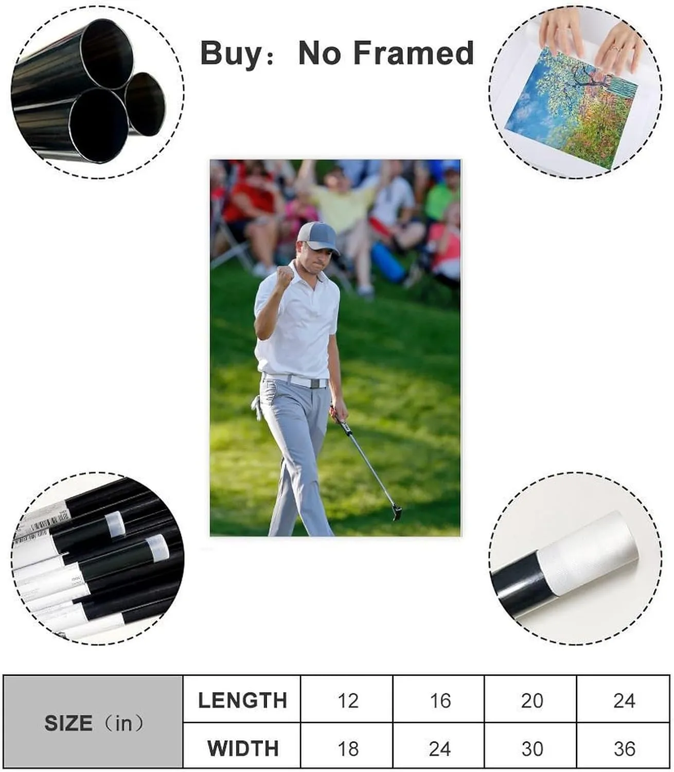 Jordan Spieth Golf Poster44 Canvas Poster Bedroom Decor Sports Landscape Office Room Decor Gift Unframe:16x24inch(40x60cm)