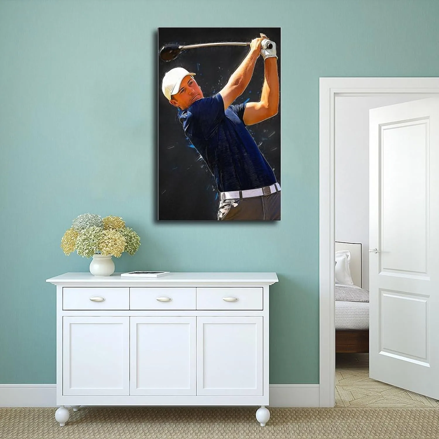 Jordan Spieth Golf Poster80 Canvas Poster Bedroom Decor Sports Landscape Office Room Decor Gift Unframe:12x18inch(30x45cm)