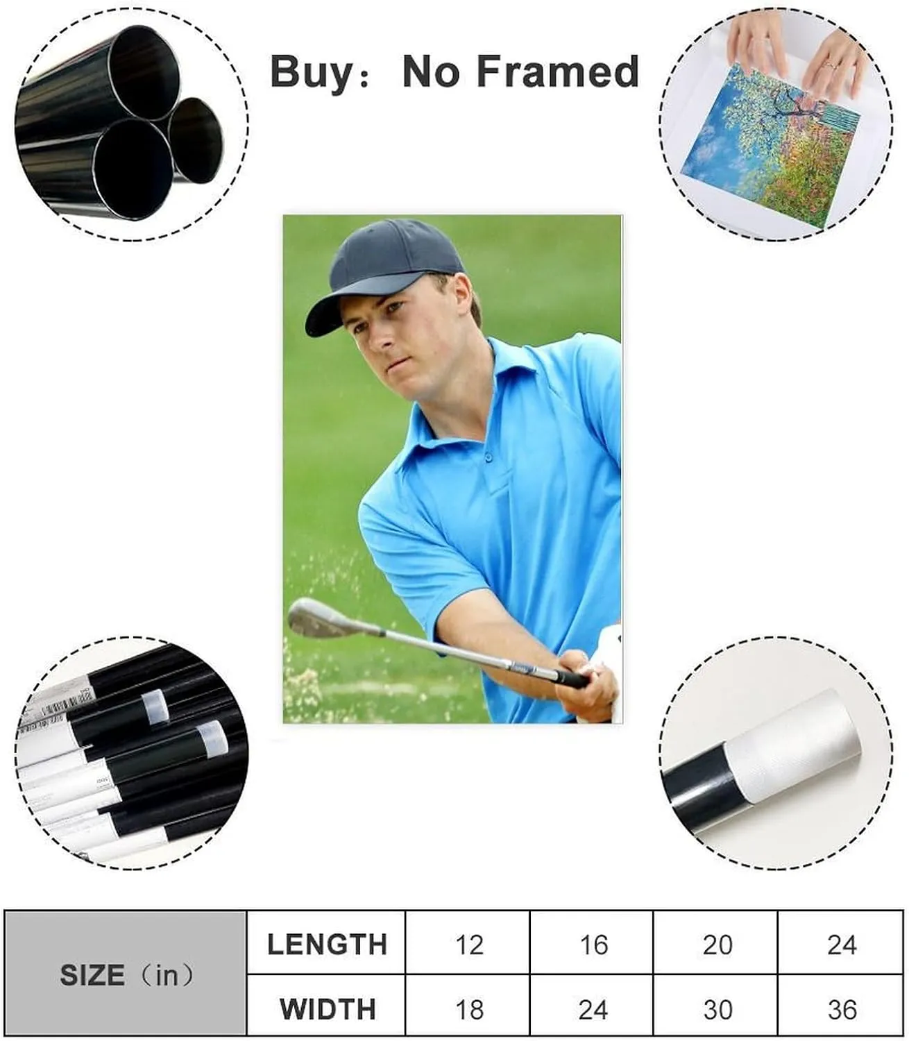Jordan Spieth Golf Poster81 Canvas Poster Bedroom Decor Sports Landscape Office Room Decor Gift Unframe:12x18inch(30x45cm)