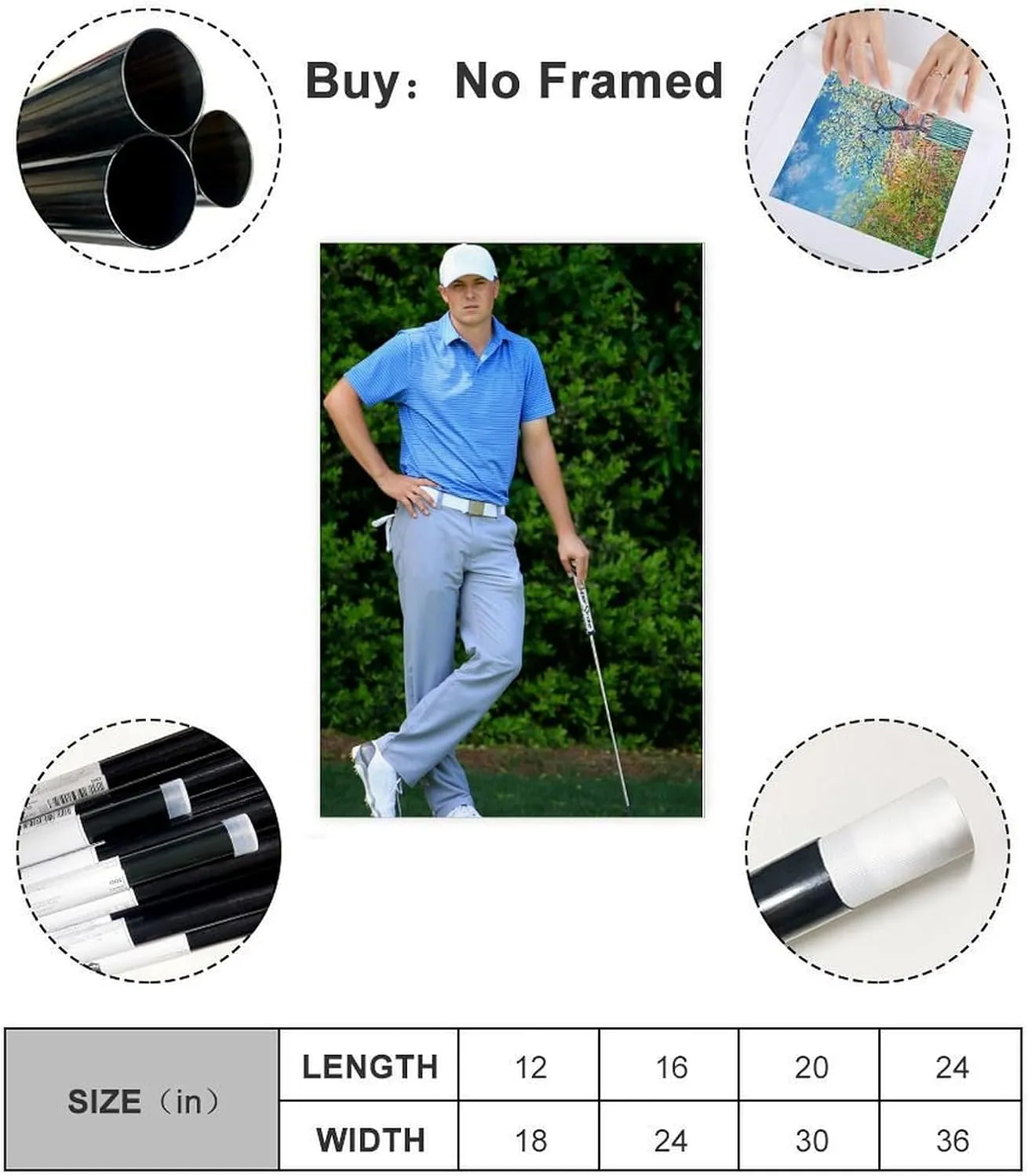 Jordan Spieth Golf Poster84 Canvas Poster Bedroom Decor Sports Landscape Office Room Decor Gift Unframe:24x36inch(60x90cm)