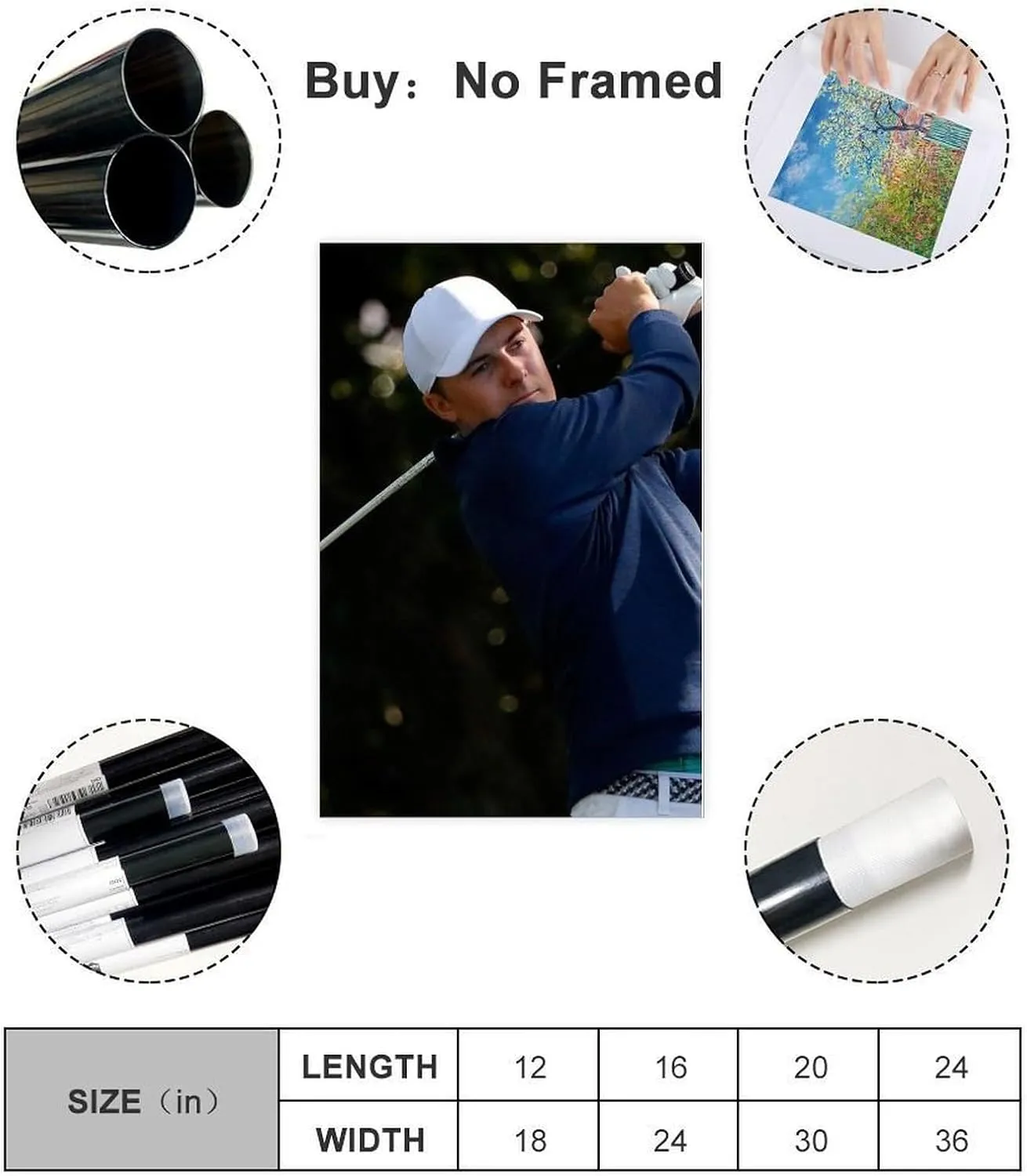 Jordan Spieth Golf Poster87 Canvas Poster Bedroom Decor Sports Landscape Office Room Decor Gift Unframe:16x24inch(40x60cm)