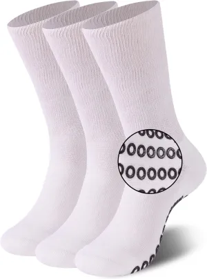 JSPA Diabetic Yoga Socks, Girls Women Sticky Grippers Socks Ballet Barre Yoga Socks For Home Hospital Anti Slip Non Skid Slipper Hospital Socks with grips for Adults Men Women 3 Pairs White