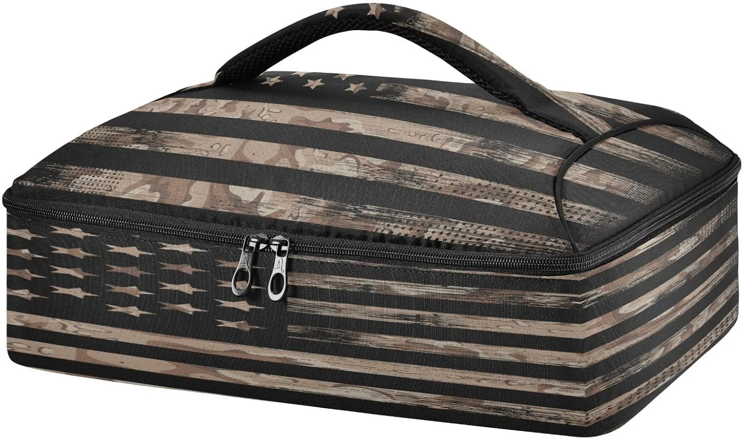 Kcldeci Insulated Casserole Carrier American Flag with Desert Camouflage Casserole Dish Carrier Bag for Hot or Cold Food Insulated Casserole Dish Carrier Thermal Tote Bag for Picnic,Cookouts,Beac