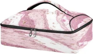 Kcldeci Insulated Casserole Carrier Beautiful Gently Pink Color Casserole Dish Carrier Bag for Hot or Cold Food Insulated Casserole Dish Carrier Thermal Tote Bag for Picnic,Cookouts,Beac