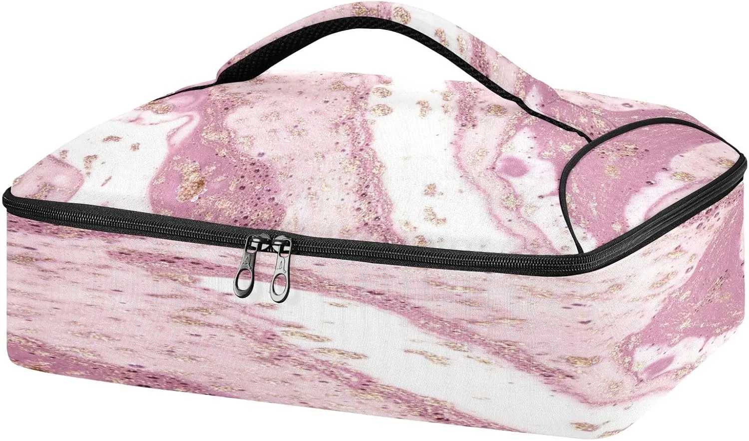 Kcldeci Insulated Casserole Carrier Beautiful Gently Pink Color Casserole Dish Carrier Bag for Hot or Cold Food Insulated Casserole Dish Carrier Thermal Tote Bag for Picnic,Cookouts,Beac