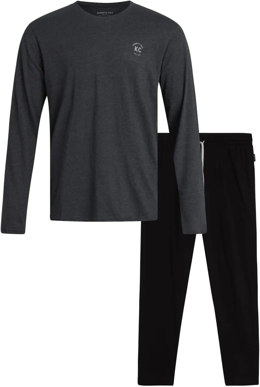 Kenneth Cole Men's Pajama Set - 2 Piece Long Sleeve Shirt and Pajama Pants, Soft Cotton Sleepwear Pj Set for Men (M-XL)