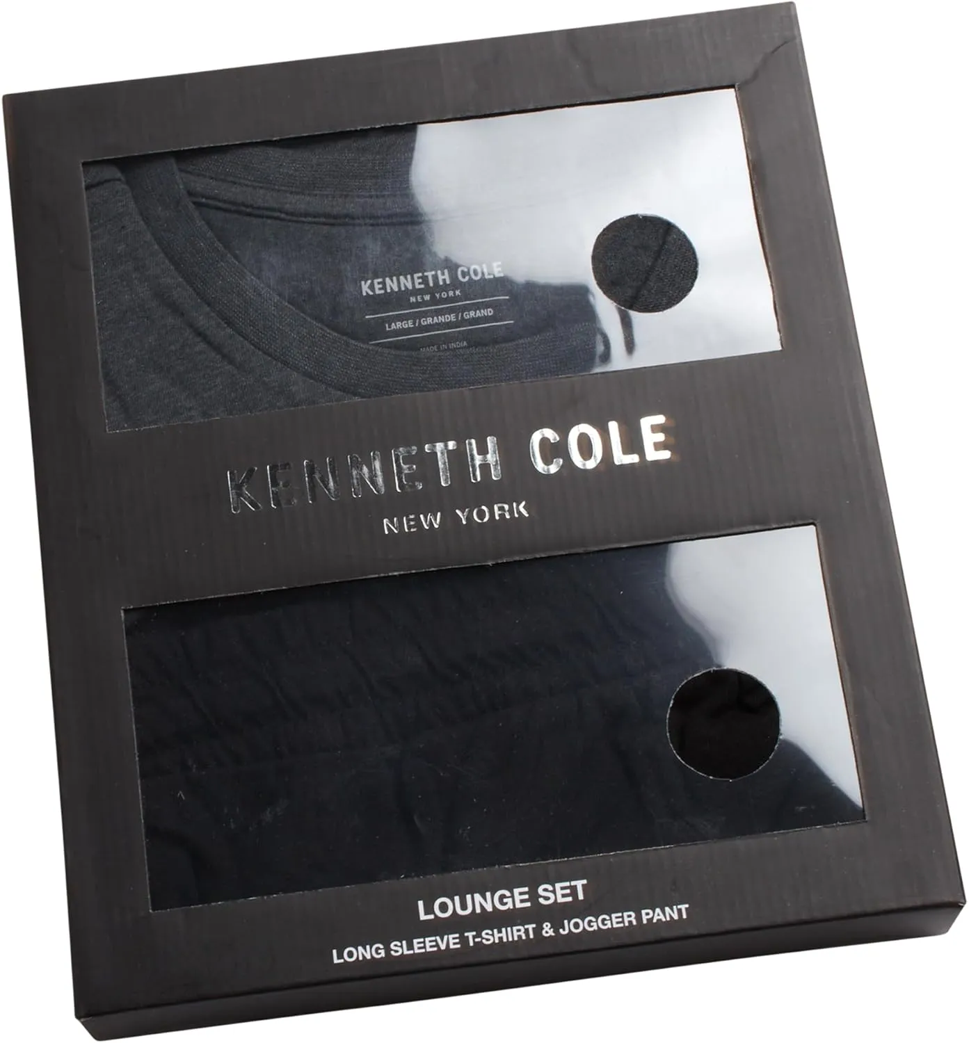 Kenneth Cole Men's Pajama Set - 2 Piece Long Sleeve Shirt and Pajama Pants, Soft Cotton Sleepwear Pj Set for Men (M-XL)