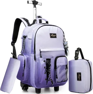 Kids Backpack with Wheels Kids Rolling Backpack Suitcase Carry on Luggage Backpack with Wheels for Teens Boys Girls Rolling Backpack for Elementary Middle High School Students