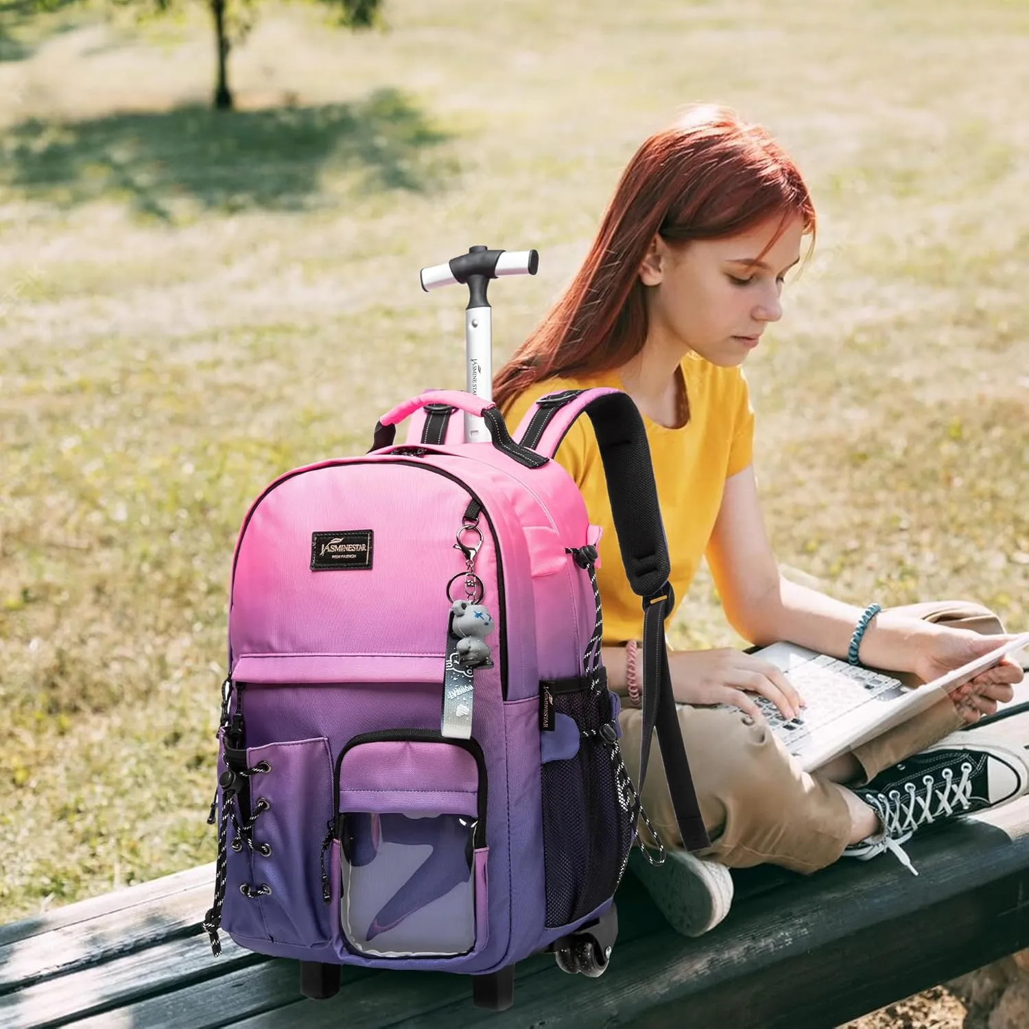 Kids Backpack with Wheels Kids Rolling Backpack Suitcase Carry on Luggage Backpack with Wheels for Teens Boys Girls Rolling Backpack for Elementary Middle High School Students