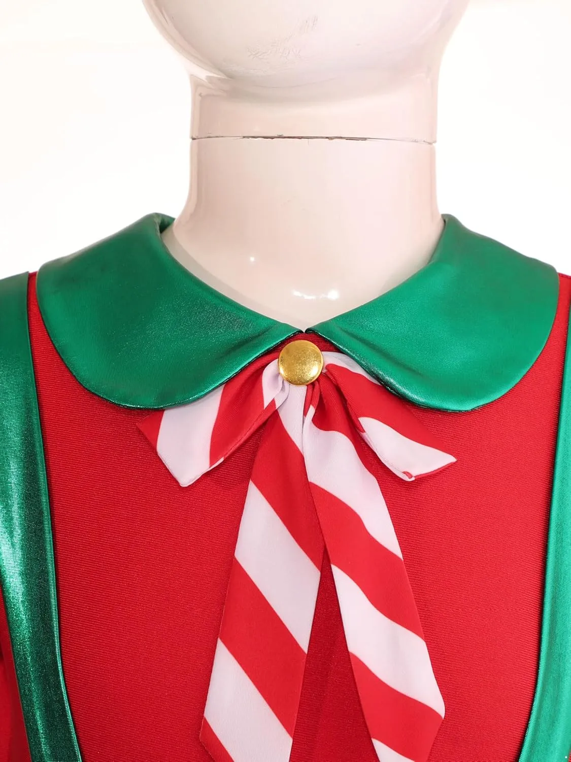 Kids Girls Puff Sleeve Christmas Elf Dress Figure Skating Dance Costume Mesh Tutu Skirt Leotard Dancewear