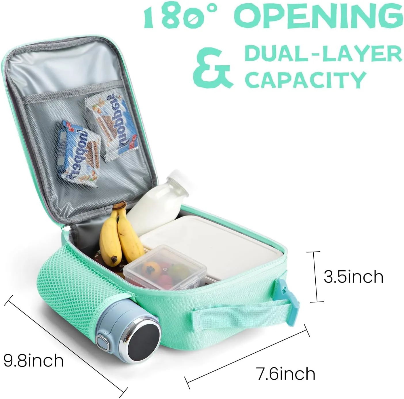 Kids Insulated Lunch Bag - Durable, Double-Insulated Cooler for Ages 3 ; Holds Lunch Box, Water Bottle & Snacks; Easy-Clean Fabric, Zippered Pockets, & Customizable Design for School & Travel
