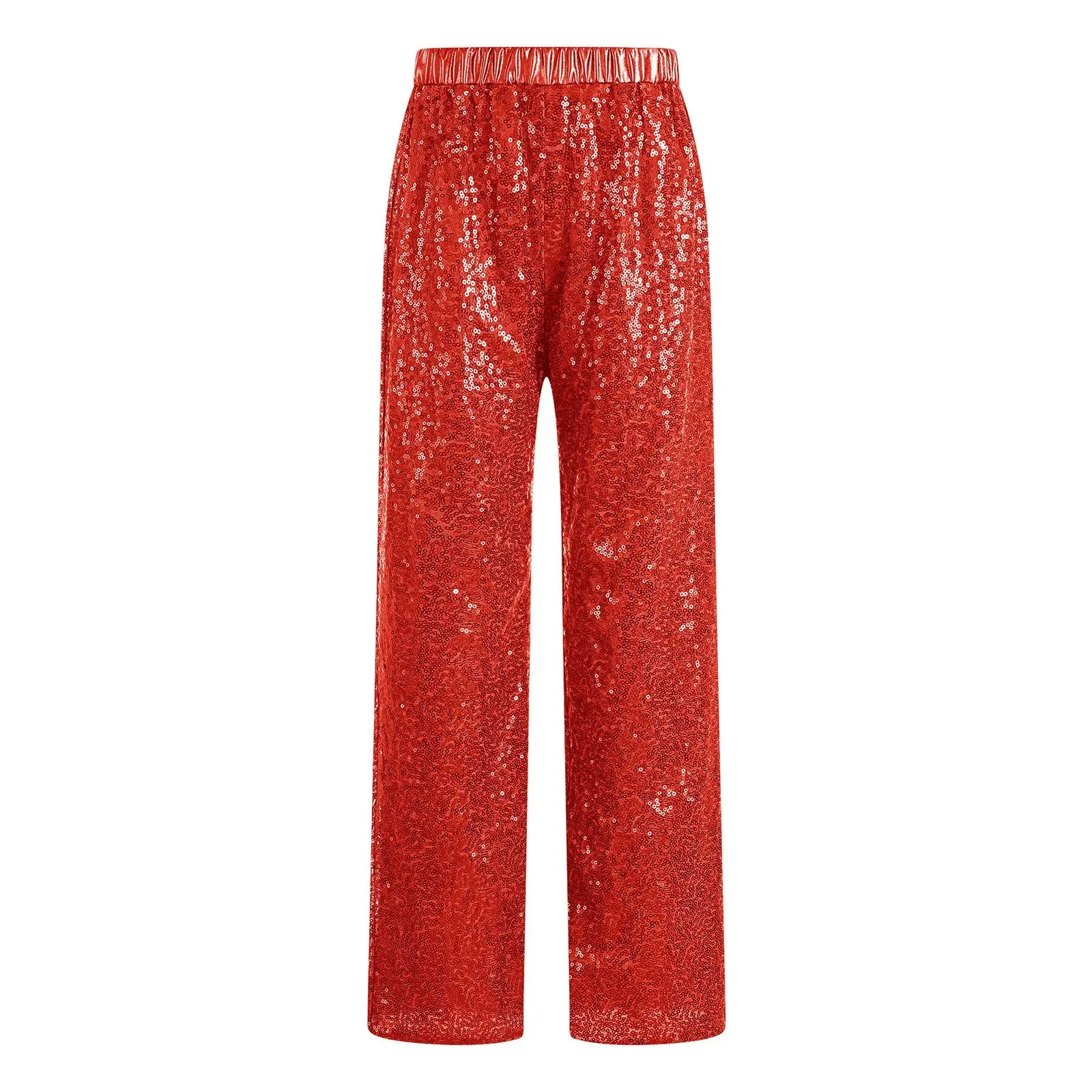 Kids Sequin Jazz Dance Costume Set: Mesh Crop Top & Wide-Leg Pants for Ballroom Ballet Performance