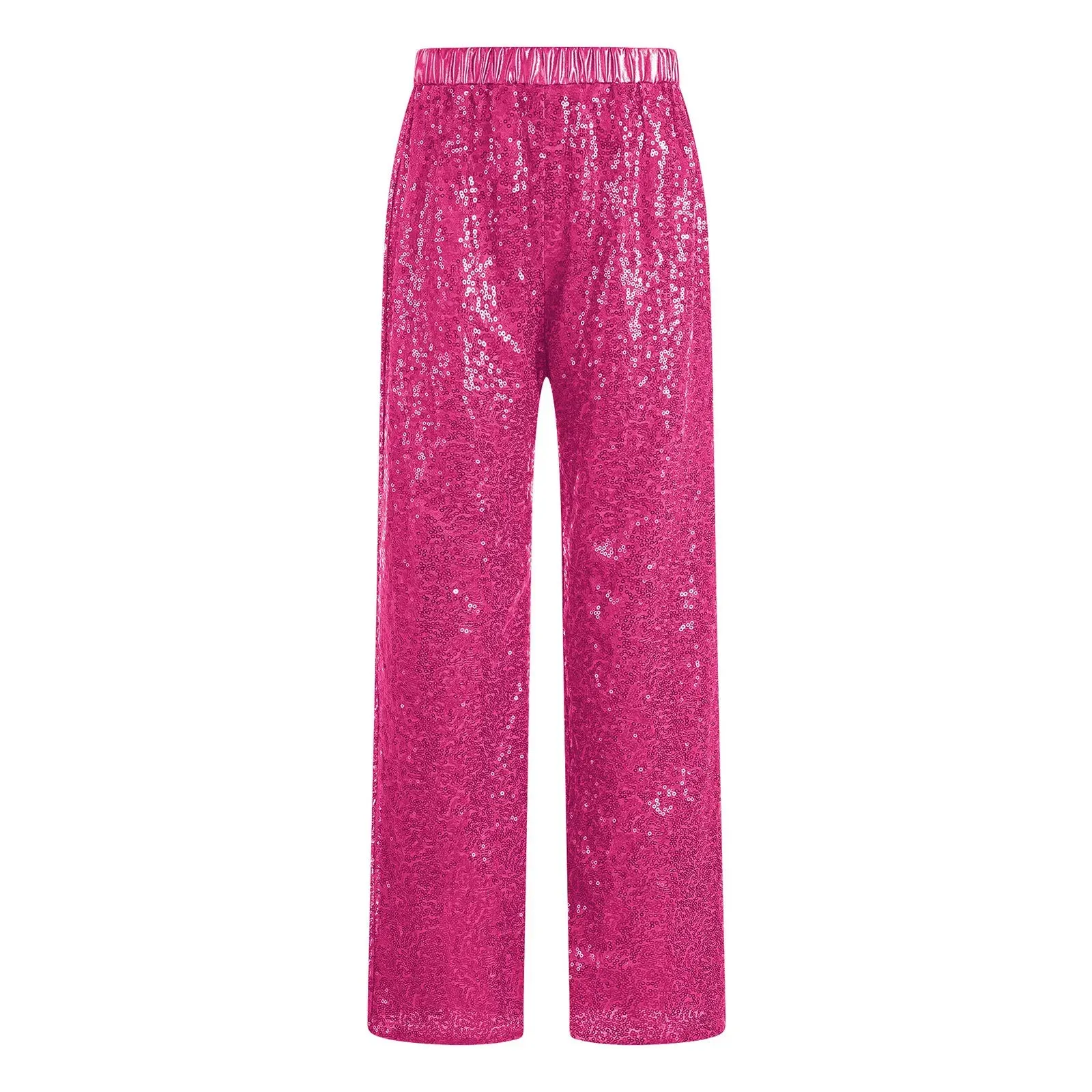 Kids Sequin Jazz Dance Costume Set: Mesh Crop Top & Wide-Leg Pants for Ballroom Ballet Performance
