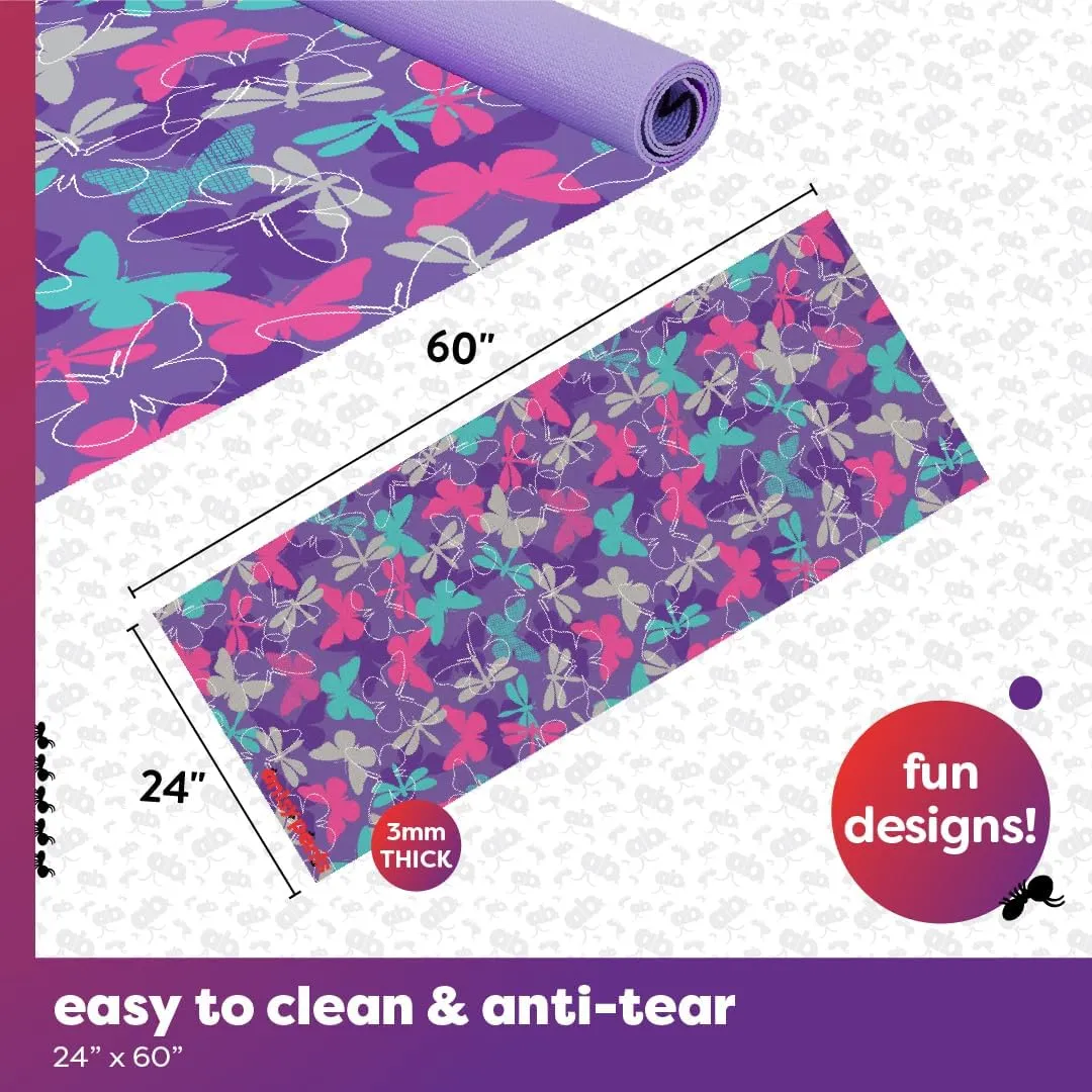 Kids Yoga Mat - Yoga Mat for Kids, Yoga Mats for Home Workout, Travel Yoga Mat, Yoga Mat Non Slip, 60” x 24”, 3mm Free of Toxic Phthalates