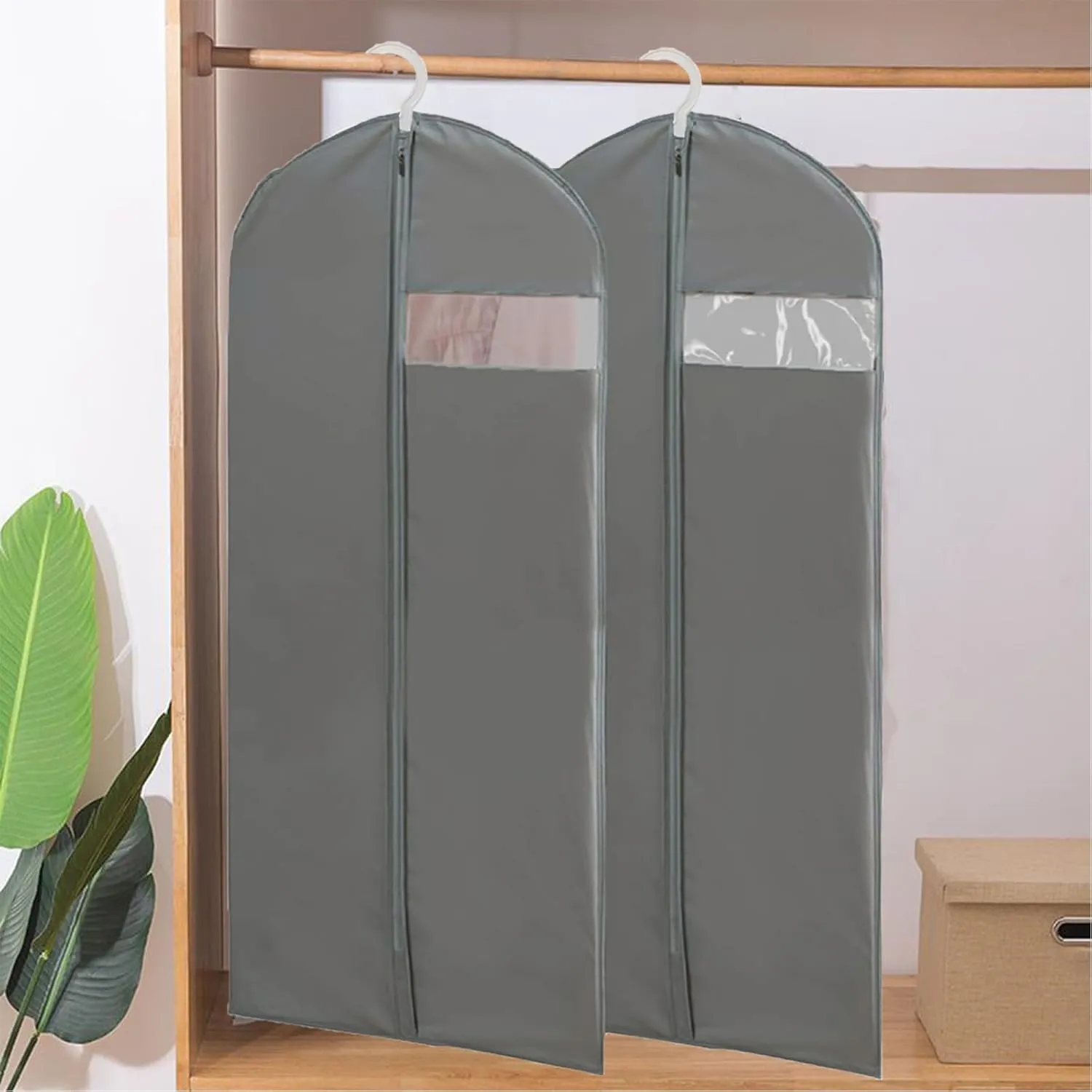 Kimmama Garment Bags for Hanging Clothes, Super Long Dress Bags for Gowns, Garment Protector Cover for Hanging Wedding Dress, Suit, Dance Costumes, Coat, Brides Maids Dress, 23.6" x 70.8"