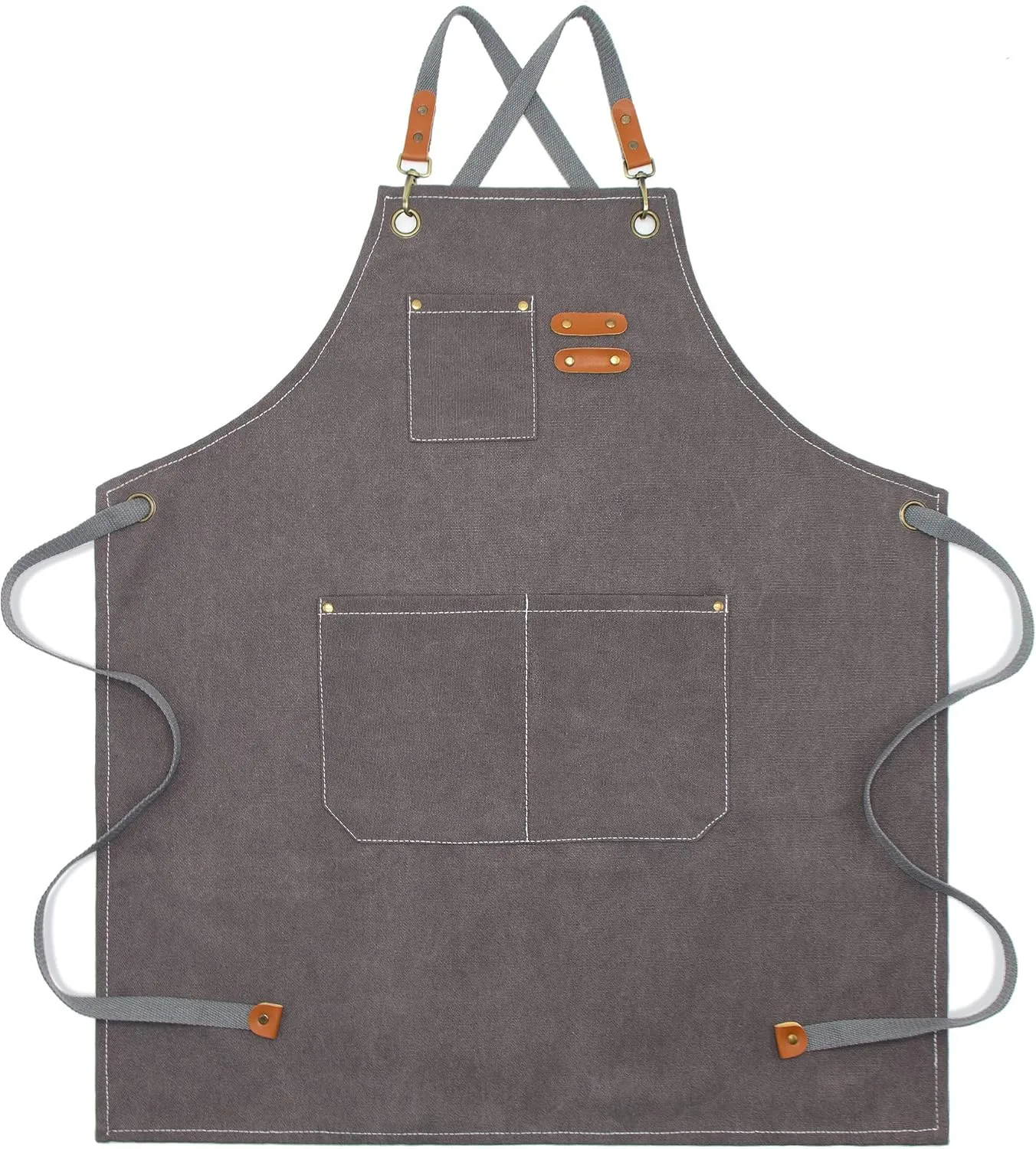 Kitchen Chef Apron 6 Pockets Grey HLC062