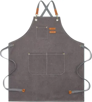 Kitchen Chef Apron 6 Pockets Grey HLC062
