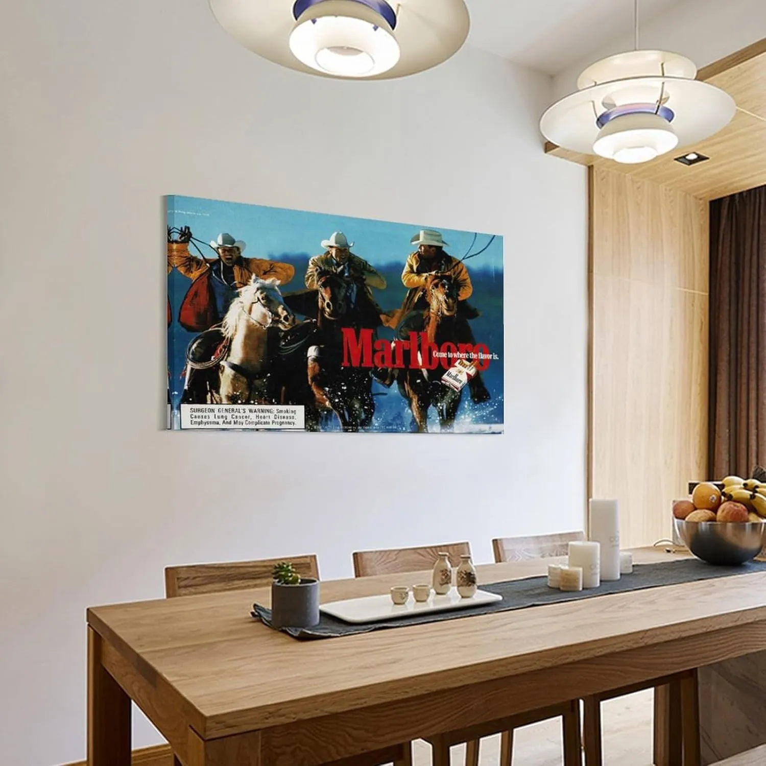 KJJLNRQ Marlboro Western Cowboy Canvas Art - Cowboy Poster, Wall Art for Living Room, Bedroom, Office - 08x12inch (20x30cm), Frame-style