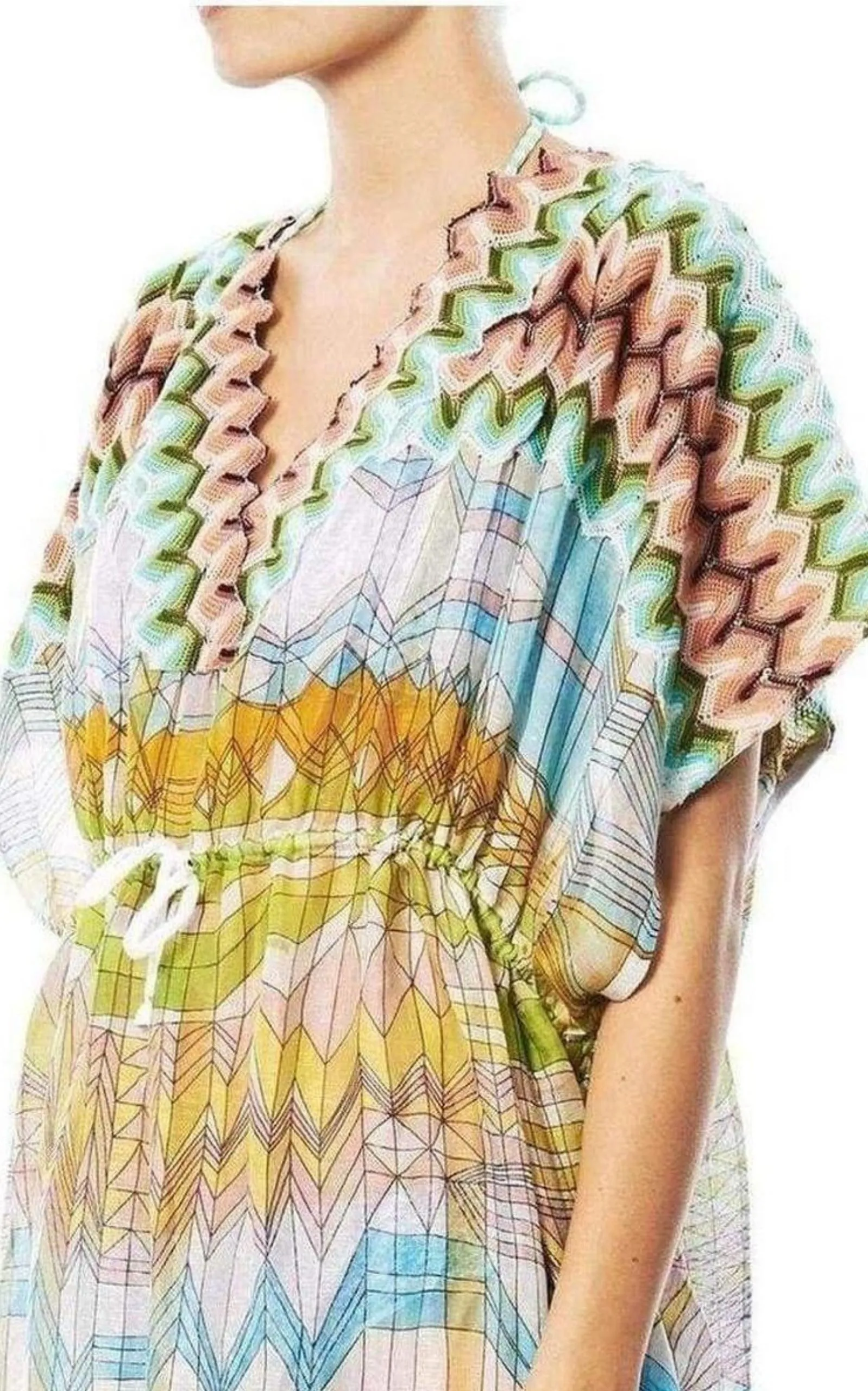 Knitwear Stampa Geometric Print Kaftan