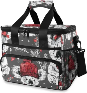 Koalas Forest Animal Grey Cooler Bag Insulated Cooler Soft Sided Cooler 24 Can Portable Picnic Bag Large Leakproof Lunch Bag Box for Beach Grocery Camping Travel Car Men Women