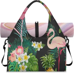 KOBLEN Yoga Gym Bags for Women Duffel Bag with Shoe Compartment and Yoga Mat Portable Weekender Bags for Pilates Travel Offices Workout Beach