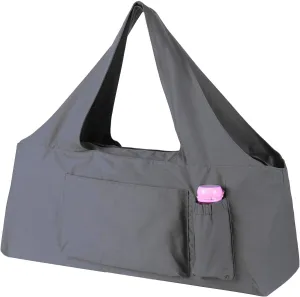 KUAK Extra Large Yoga Mat Bag with Zippered Top & 5 Pockets - Premium Canvas Tote with Yoga Mat Carrying Strap for Pilates, Gym, Fitness Block & Gear