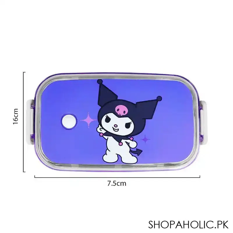 Kuromi Stainless Steel Seal Insulated Lunch Box, Purple, 6.3in (H) x 3in (W) x 2in (D), Tq29-29