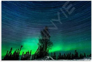 Landscape Aurora1 in Alaska Scenic Spots Poster (1) Canvas for Bedroom Living Room Decor 18x12inch(45x30cm) Unframe-style
