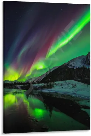 Landscape Aurora1 in Alaska Scenic Spots Poster (3) Canvas for Bedroom Living Room Decor 12x18inch(30x45cm) Frame-style