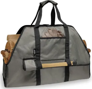 Large Firewood Log Carrier, Canvas Log Carrier Bag Tote, Sturdy Fireplace Wood Stove Accessories, Perfect for Carrying Wood at Indoor or Outdoor, Camping Storage Basket with Handles