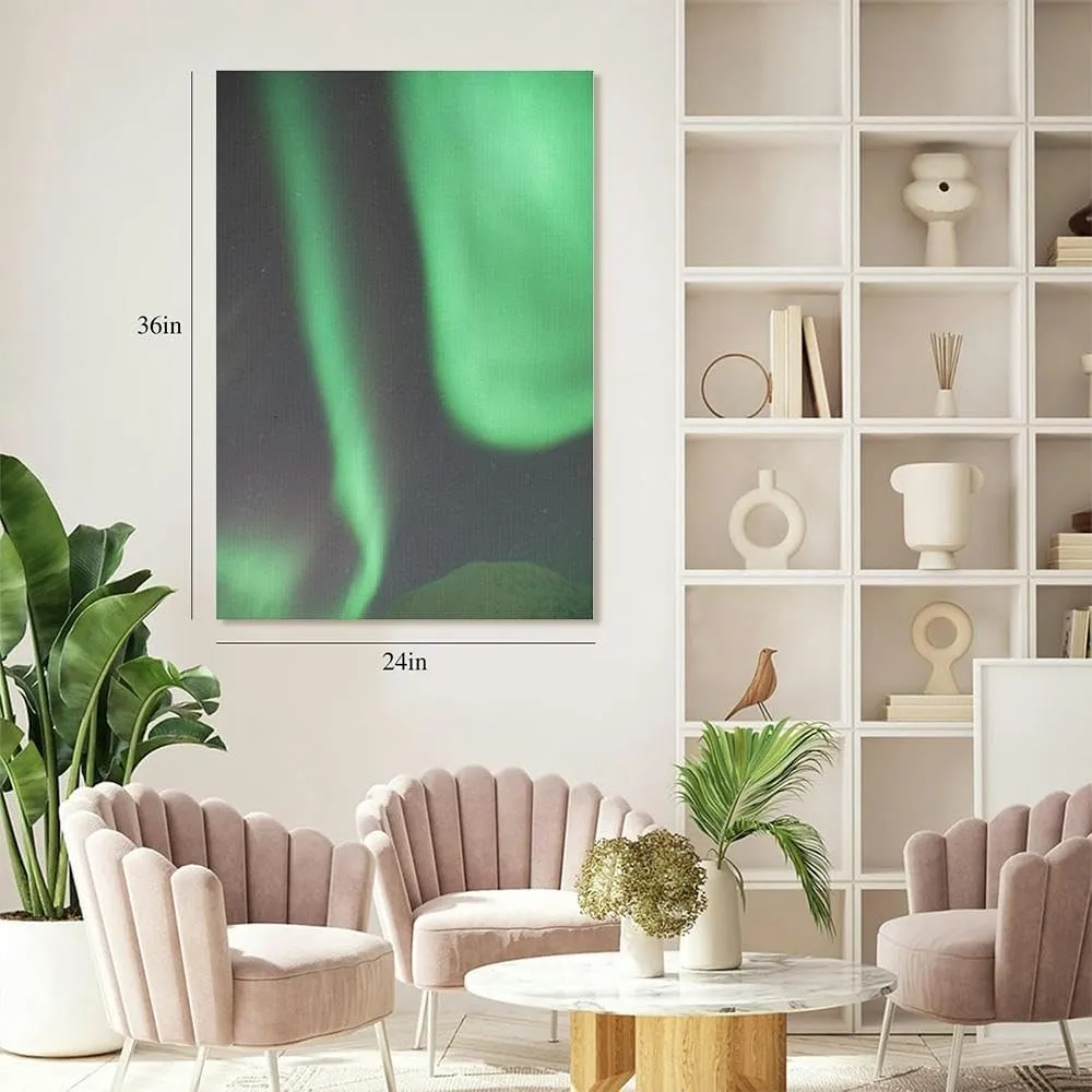 Large Wall Art Decor Mesmerizing view Aurora seen from Arctic region Vertical Pictures Framed Canvas Wall Art for Living Room Bedroom Bathroom Artwork Paintings Kitchen 36x24