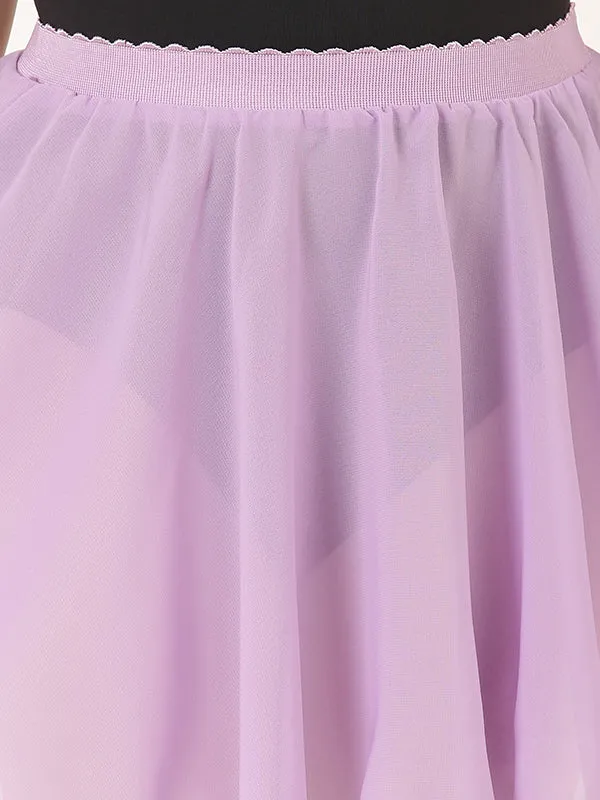 Lavender Tutu Chiffon Elastic Pull Up Skirt for Ballet Dance