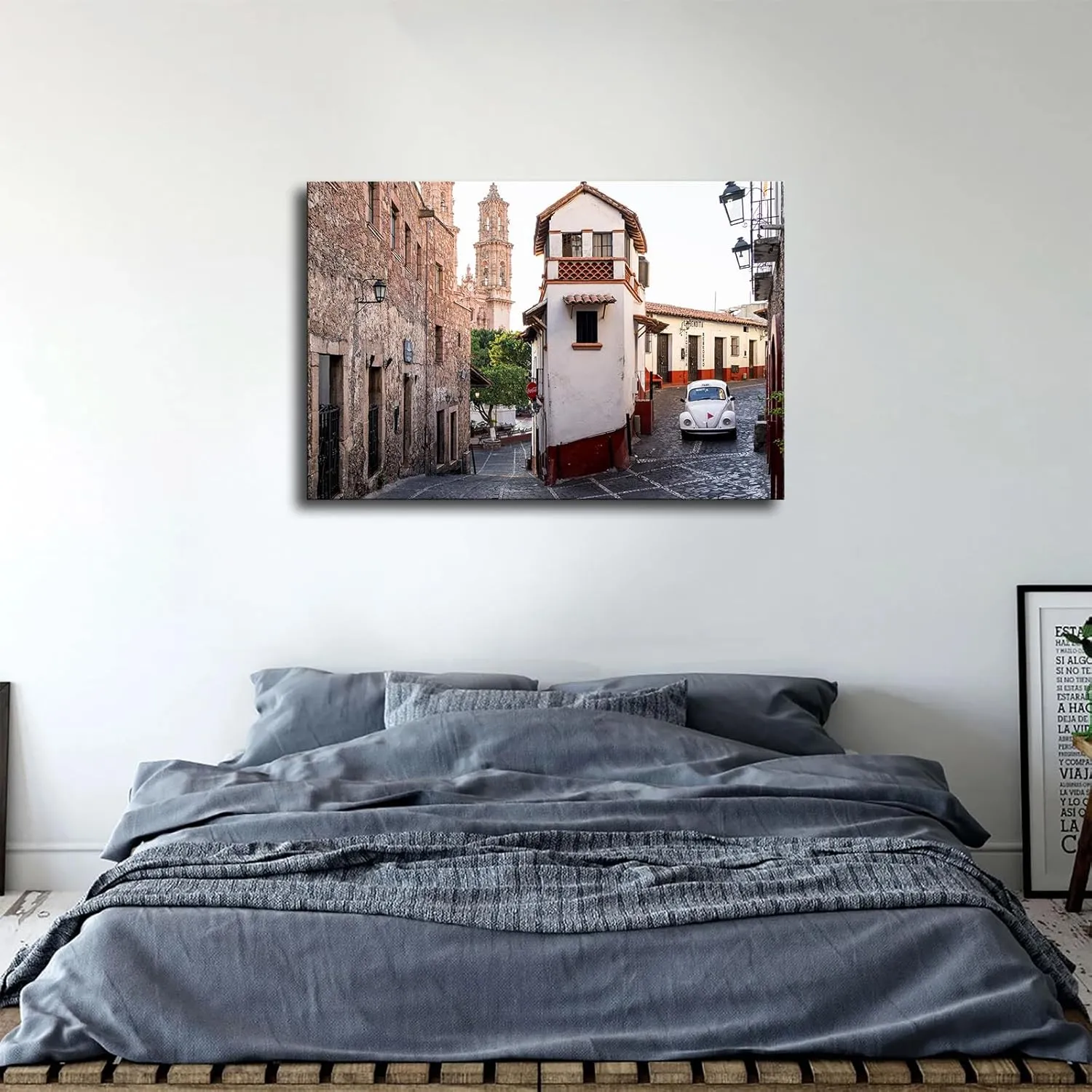 lawkda Taxco, Mexico Poster Canvas Printing Art Home Private Space Public Place Wall Decoration (16×24inch Framed)