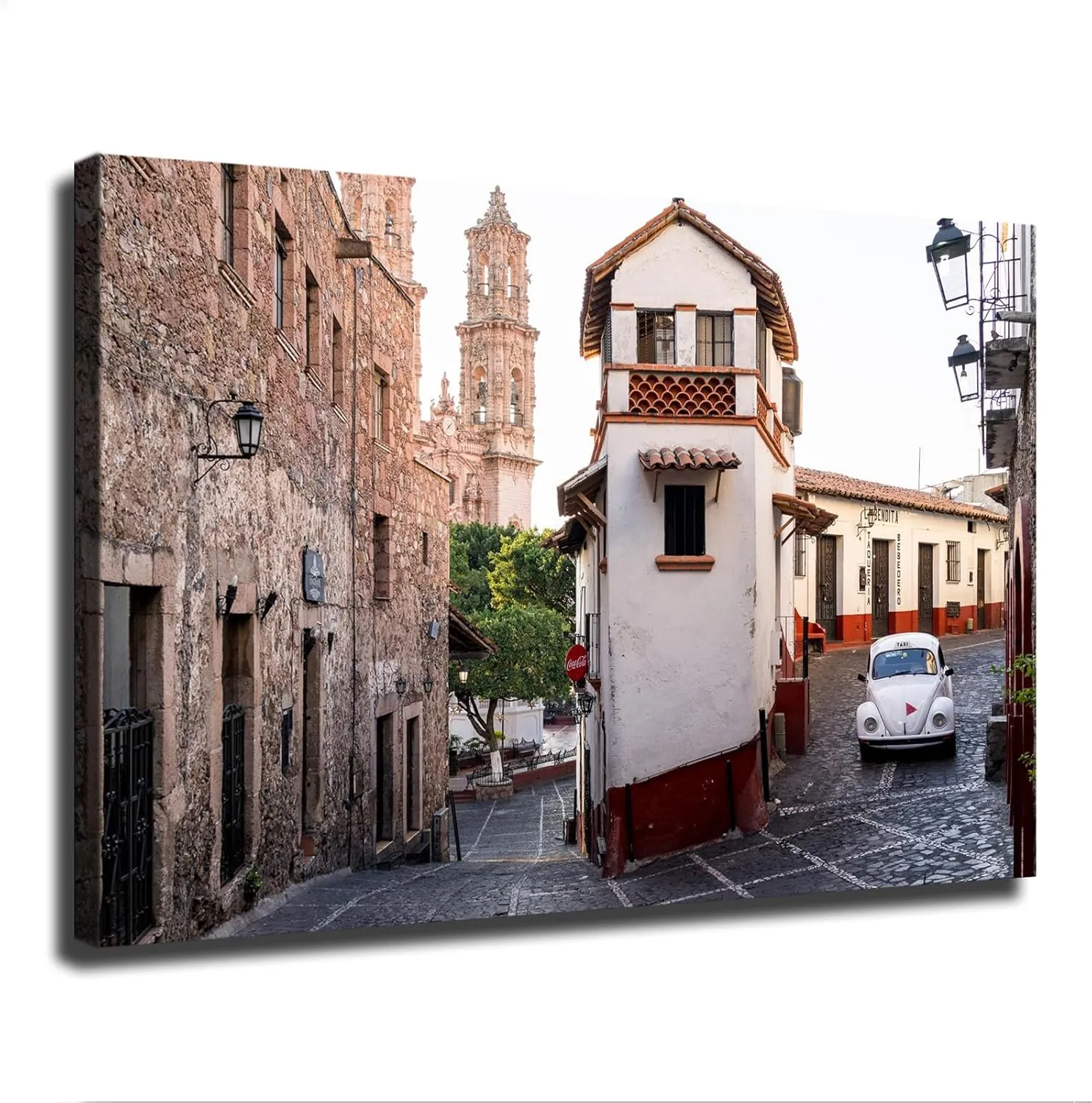 lawkda Taxco, Mexico Poster Canvas Printing Art Home Private Space Public Place Wall Decoration (16×24inch Framed)