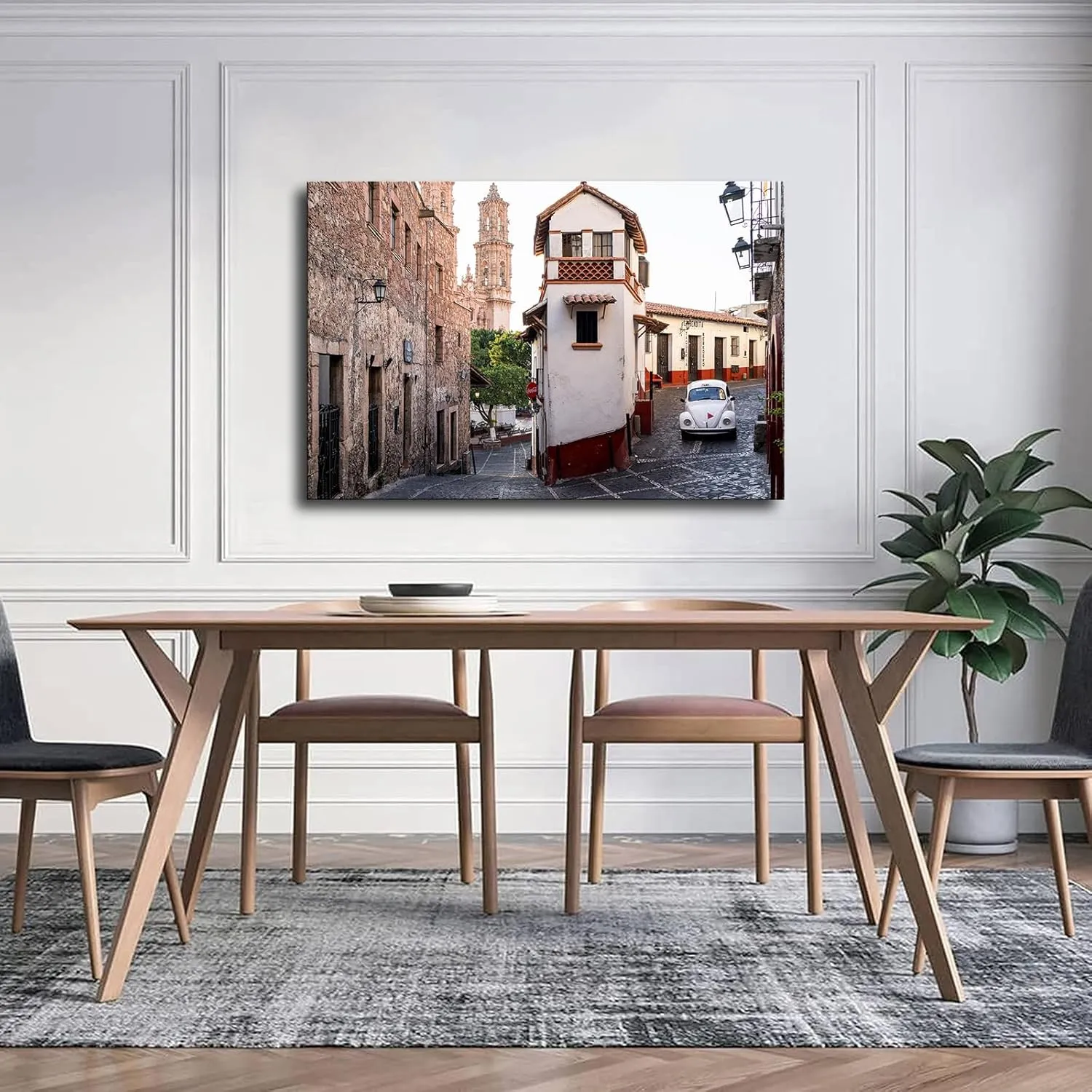 lawkda Taxco, Mexico Poster Canvas Printing Art Home Private Space Public Place Wall Decoration (16×24inch Framed)
