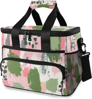 Leopard Pink Doodle Cooler Bag Insulated Cooler Soft Sided Cooler 24 Can Portable Picnic Bag Large Leakproof Lunch Bag Box for Beach Grocery Camping Travel Car Men Women