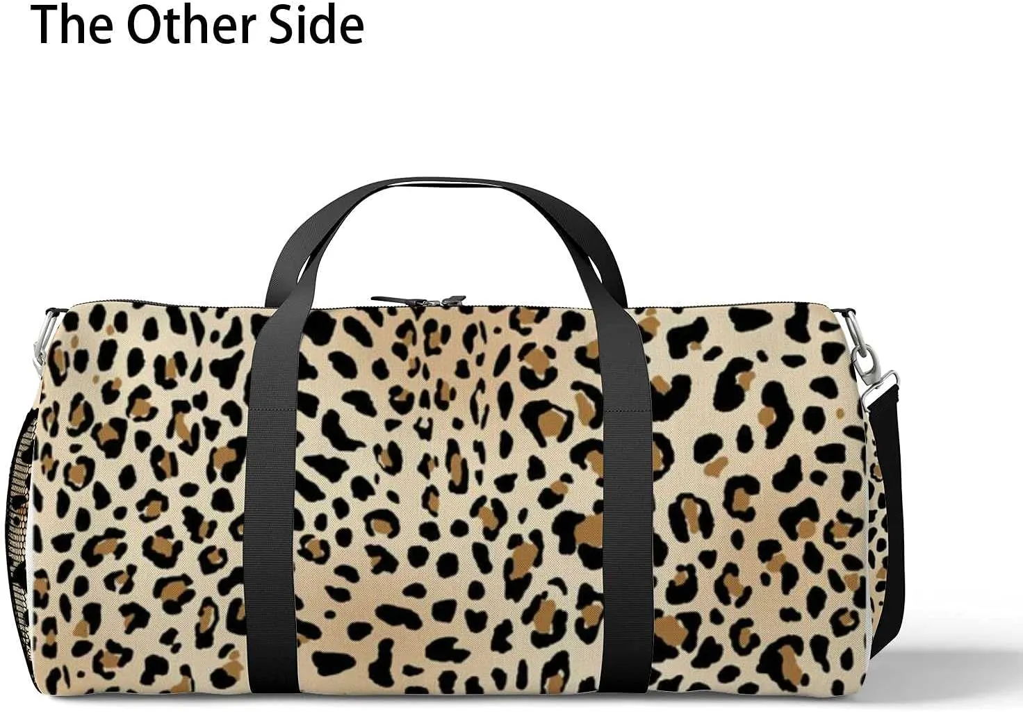 Leopard Sports Duffel Bag Travel Gym Tote Bags Lightweight Durable Shoulder Strap Waterproof Polyester Outside Mesh Pocket Overnight Trip Duffel Bag for Women Men