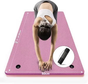 LFS Yoga Mat 72.8" x 31.5" x 2/5 inch Thick With Strap and Bag, Extra Wide Workout Mat for Women and Men, Non Slip Exercise Mat for Home Outdoor Yoga, Pilates, Stretching, Floor & Fitness Workouts